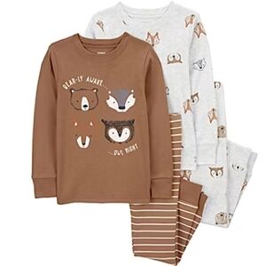 Carter's Brown and Gray Animal Print Pajama Set